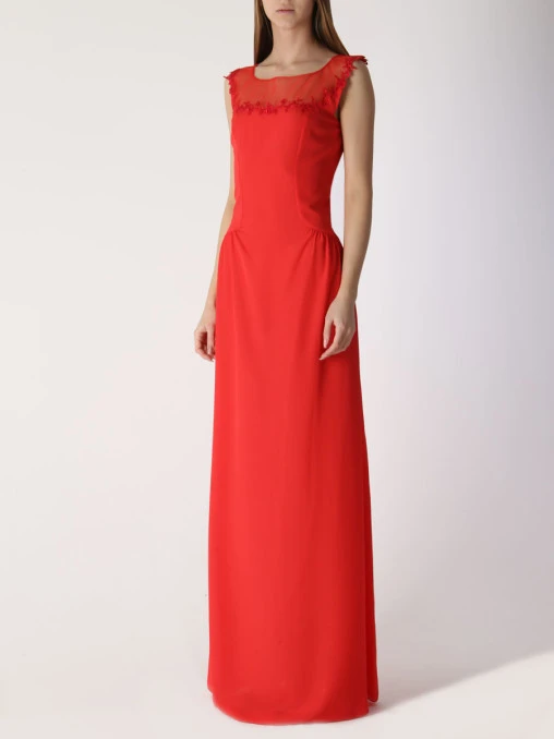 Платье с кружевом ERMANNO SCERVINO