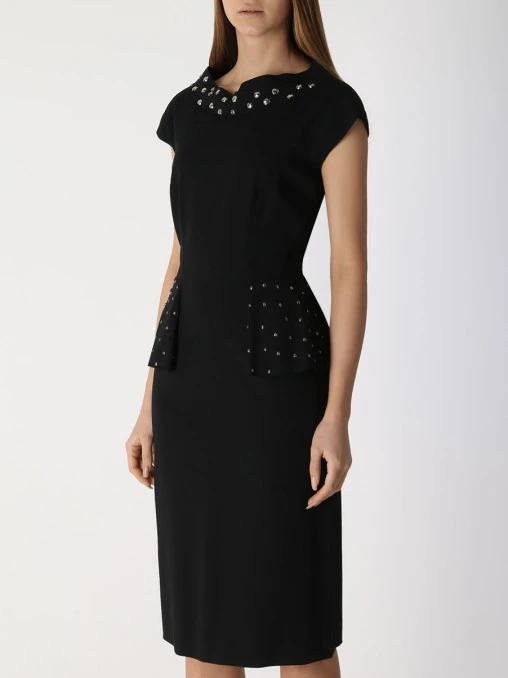 Платье-футляр с баской ALBERTA FERRETTI