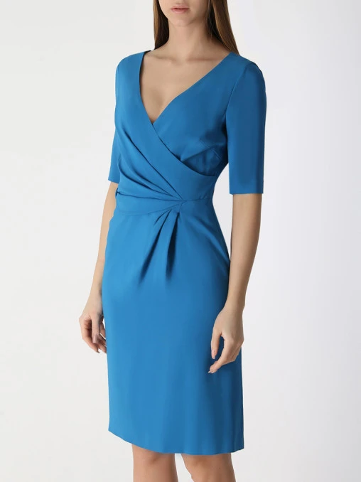 Платье из вискозы с драпировкой ALBERTA FERRETTI