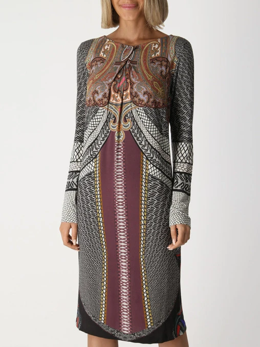 Платье из вискозы с принтом ETRO
