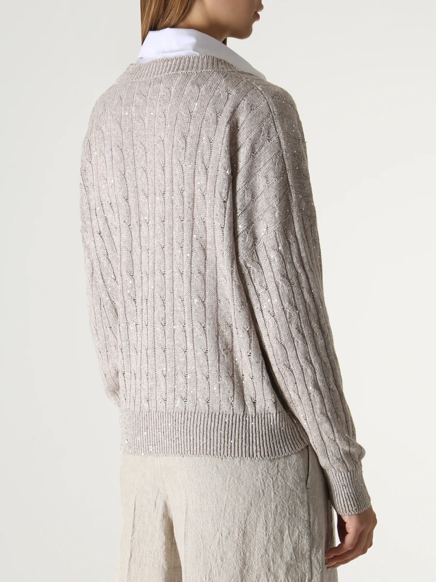 Пуловер кашемировый с пайетками