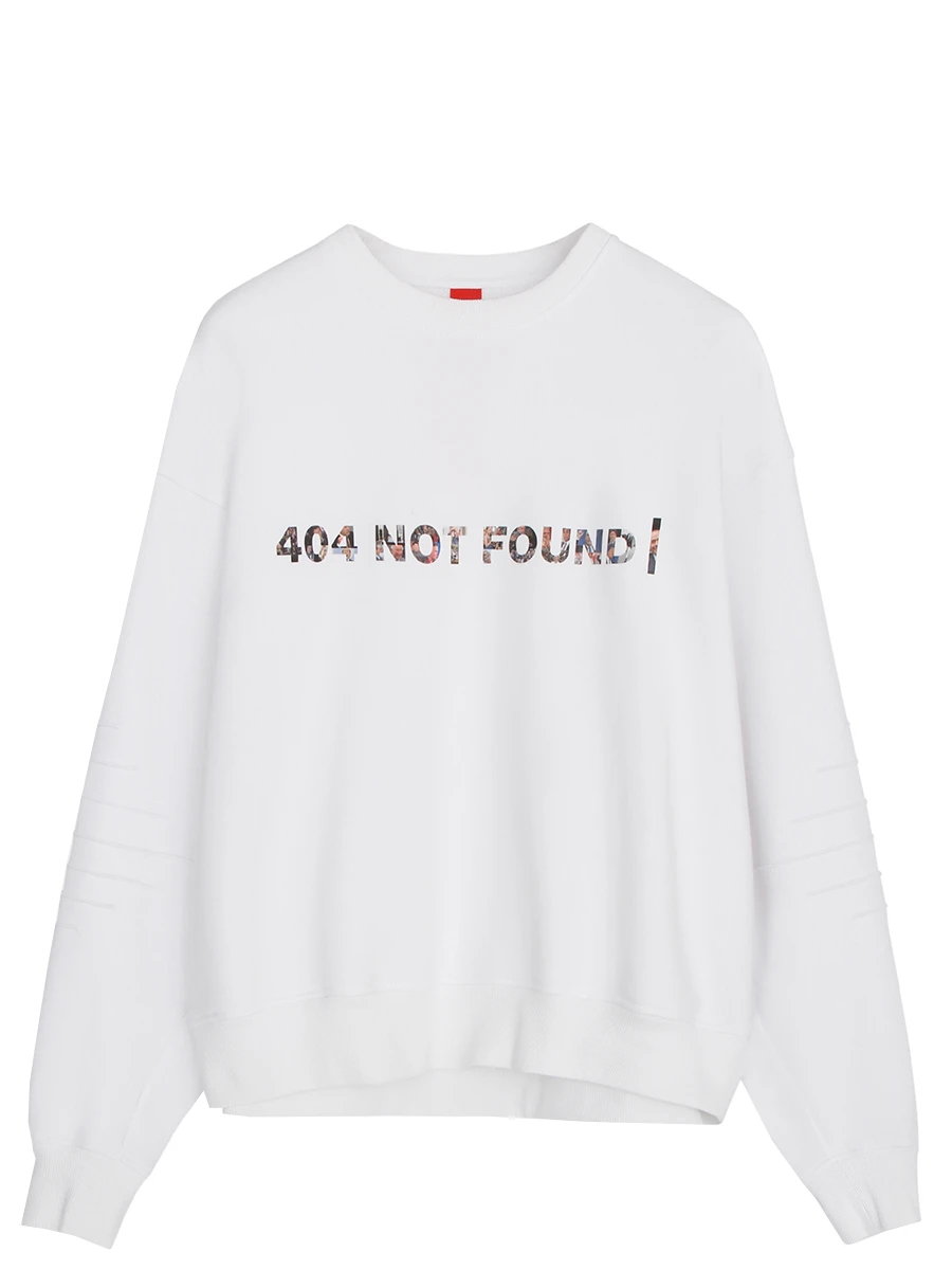 Свитшот хлопковый с принтом 404 Not Found |