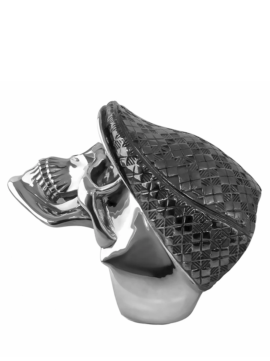 Кольцо Череп в кепке серебряное