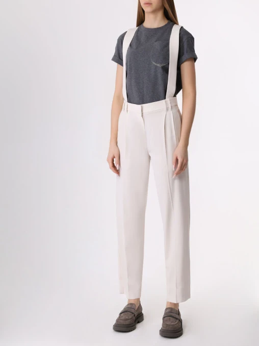 Брюки из вискозы и шерсти BRUNELLO CUCINELLI