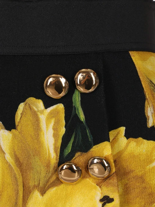 Юбка шерстяная с принтом DOLCE & GABBANA