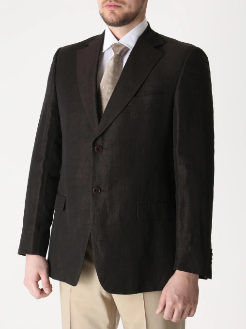 Пиджак из хлопка и льна ZEGNA