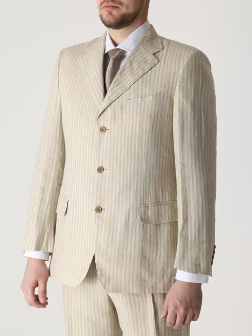 Костюм льняной в полоску CANALI