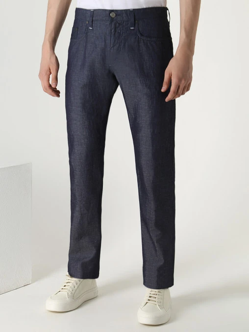 Джинсы из хлопка и льна ETRO