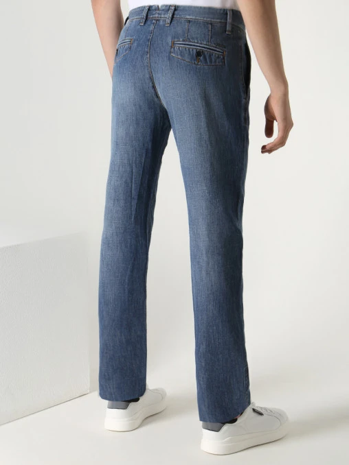 Джинсы Slim Fit из хлопка и льна DIRK BIKKEMBERGS