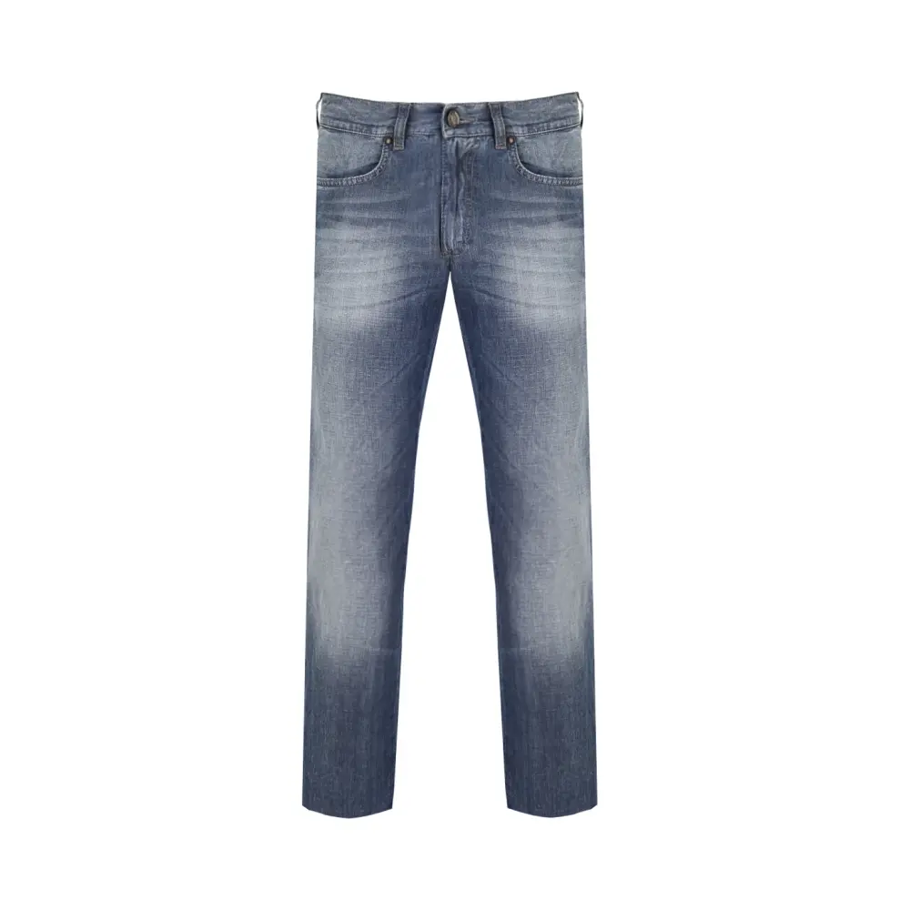 Джинсы Slim Fit из хлопка и льна
