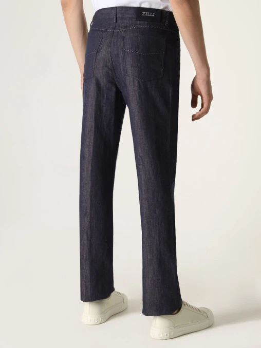 Джинсы Regular Fit из хлопка и льна ZILLI