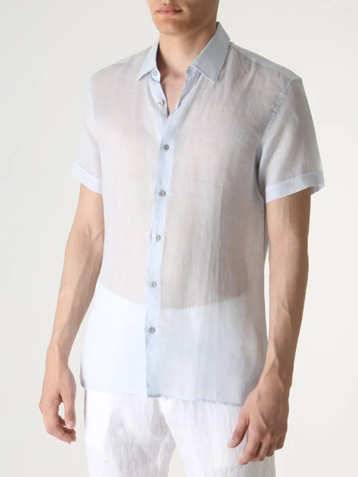Рубашка Slim Fit из рами CORTIGIANI