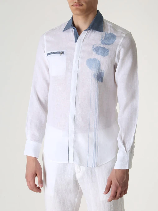Рубашка Slim Fit льняная CORTIGIANI