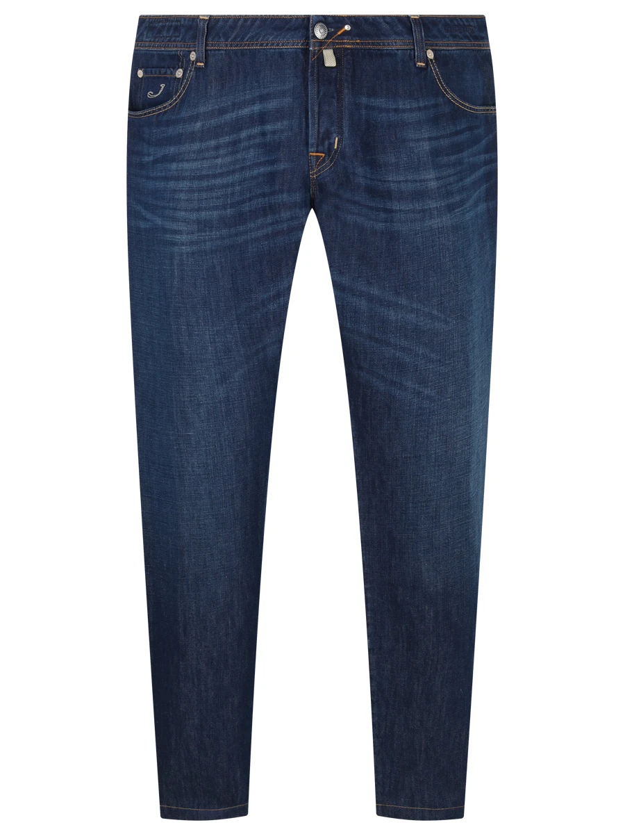 Джинсы Regular Fit из хлопка и льна