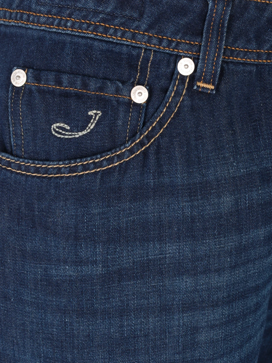 Джинсы Regular Fit из хлопка и льна