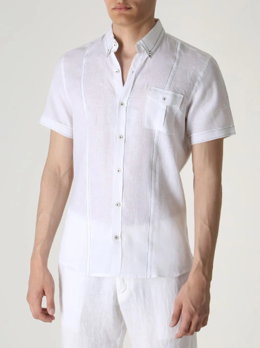 Рубашка Slim Fit льняная CORTIGIANI