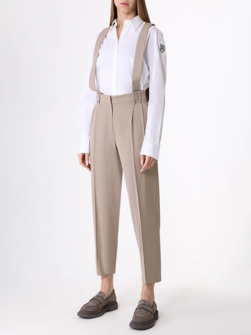 Брюки из вискозы и шерсти BRUNELLO CUCINELLI