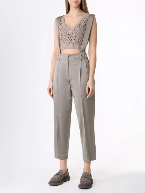 Брюки из вискозы и хлопка BRUNELLO CUCINELLI