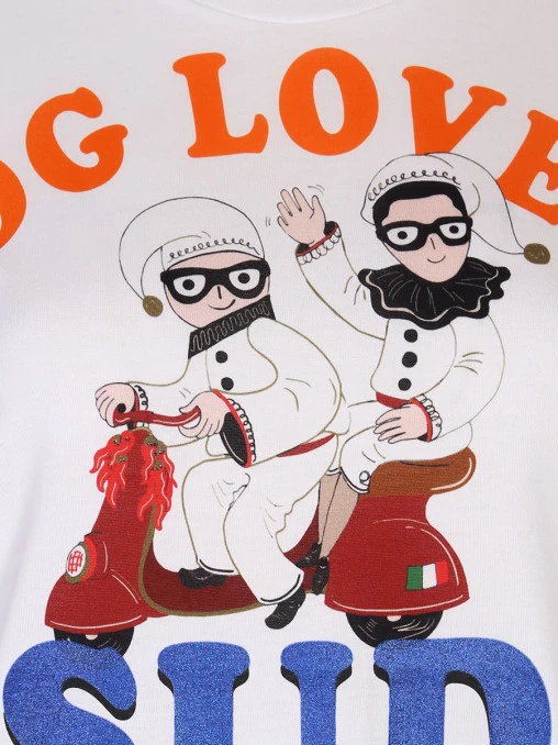 Футболка хлопковая с принтом DOLCE & GABBANA