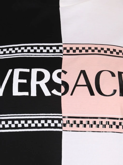 Футболка хлопковая с принтом VERSACE