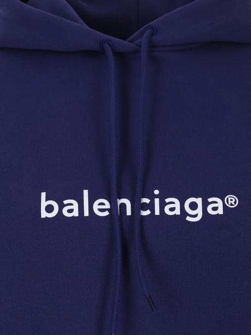 Худи хлопковое с принтом BALENCIAGA