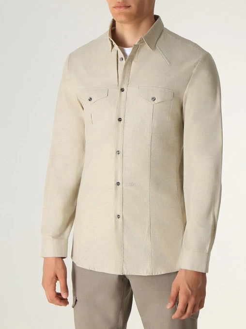 Рубашка Slim Fit хлопковая ANDREW MACKENZIE