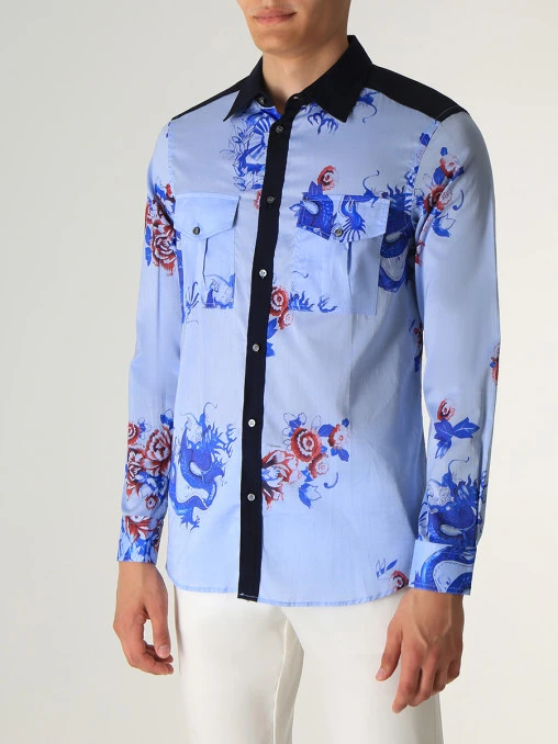 Рубашка Slim Fit хлопковая ROBERTO CAVALLI