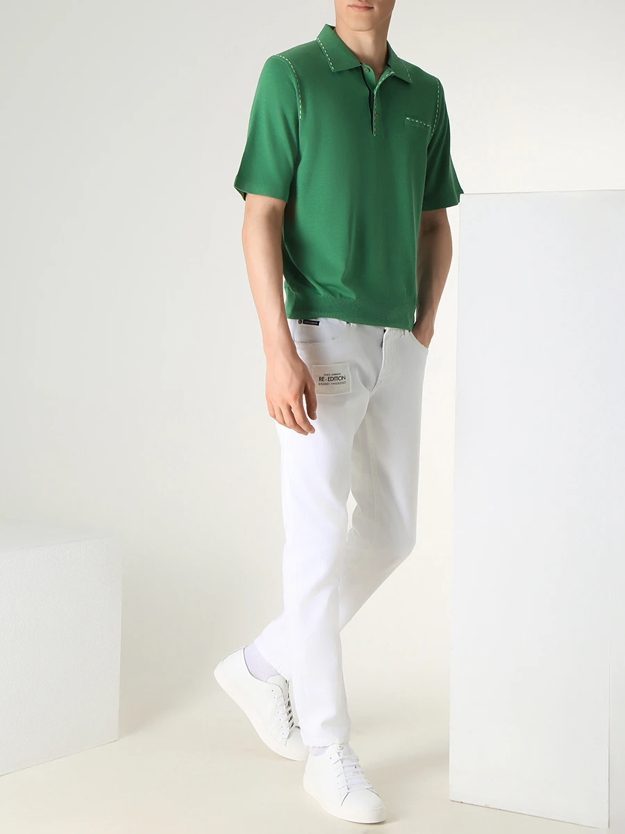 Поло из шелка и хлопка