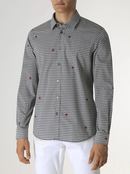 Рубашка Slim Fit хлопковая MOSCHINO