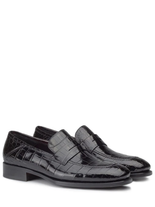 Лоферы из кожи крокодила FARGONI