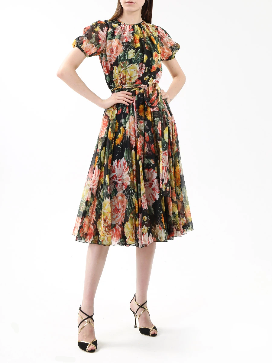 Шелковое платье с принтом