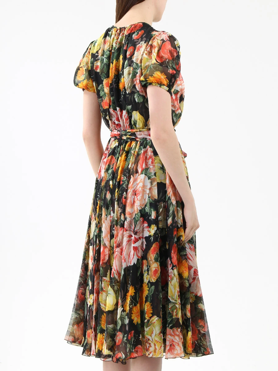 Шелковое платье с принтом