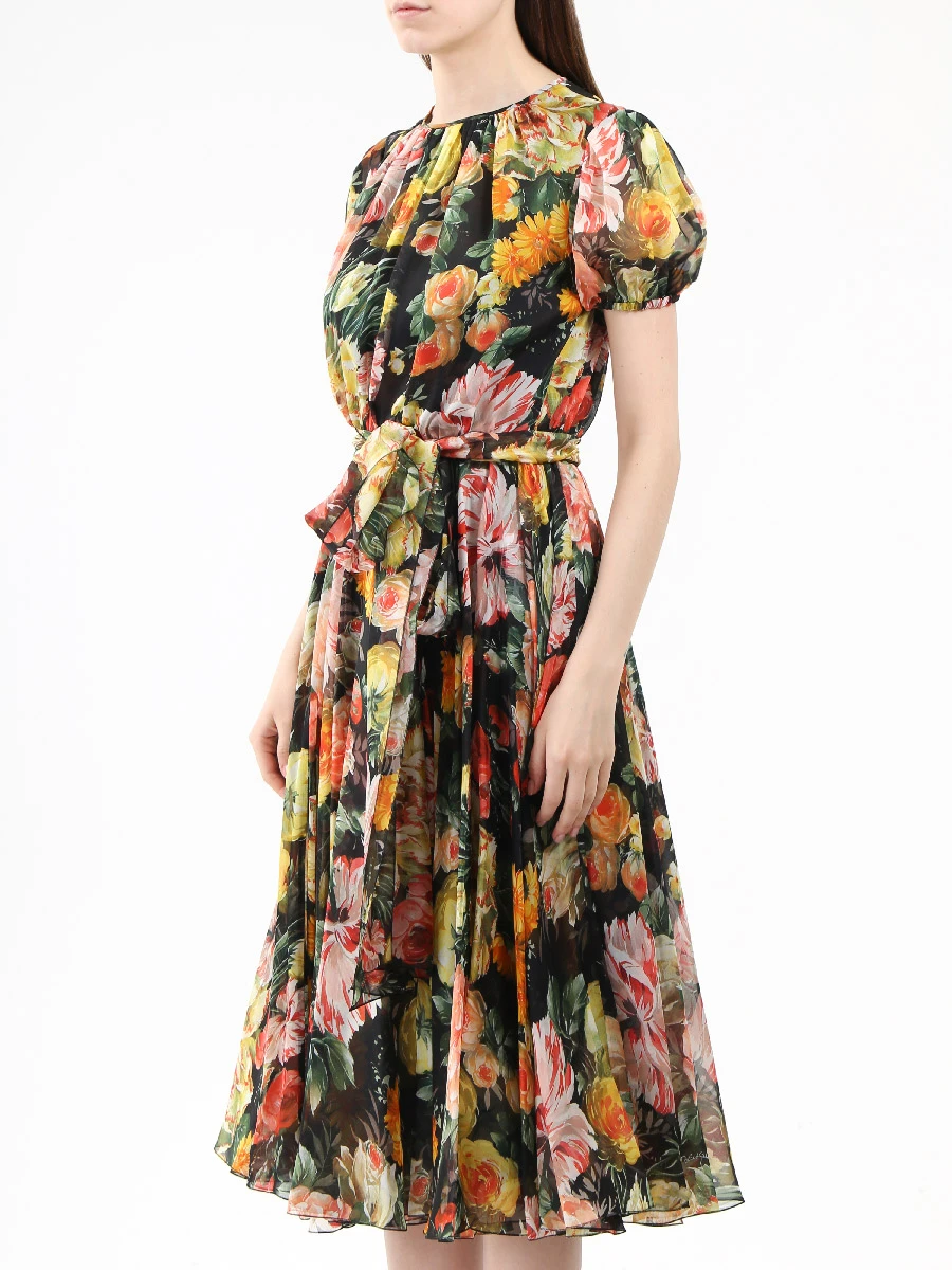 Шелковое платье с принтом