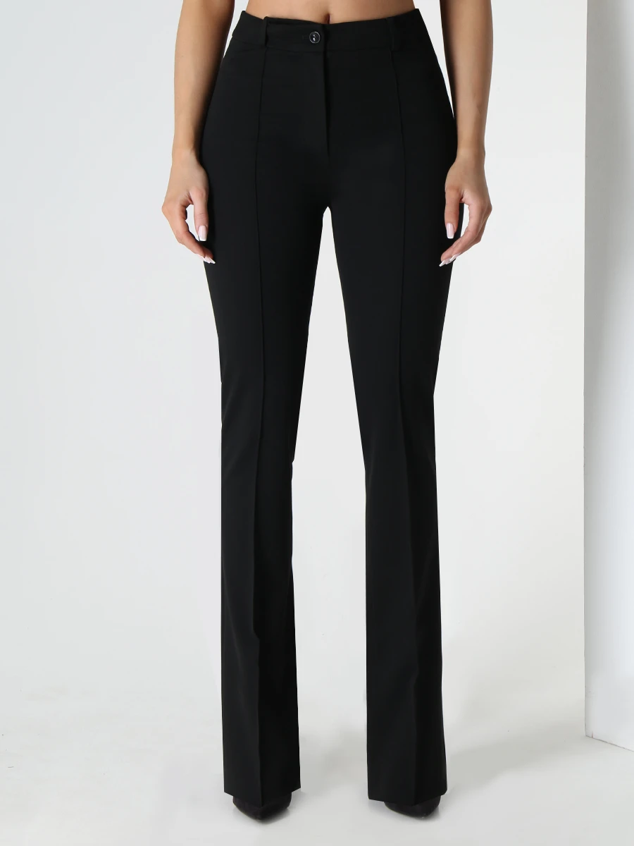 Брюки-клеш однотонные