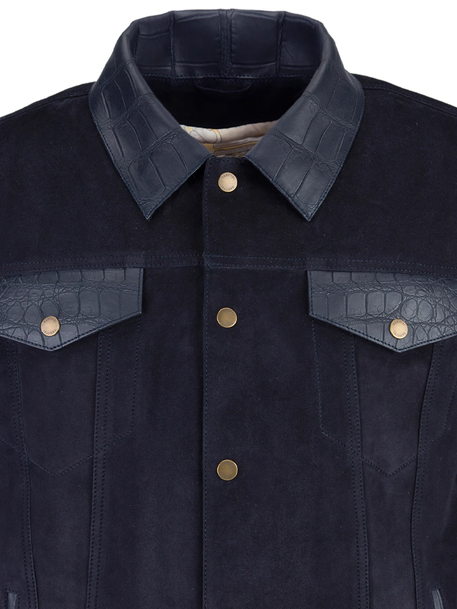 Куртка замшевая с кожей крокодила