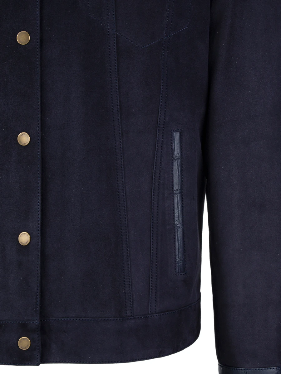 Куртка замшевая с кожей крокодила