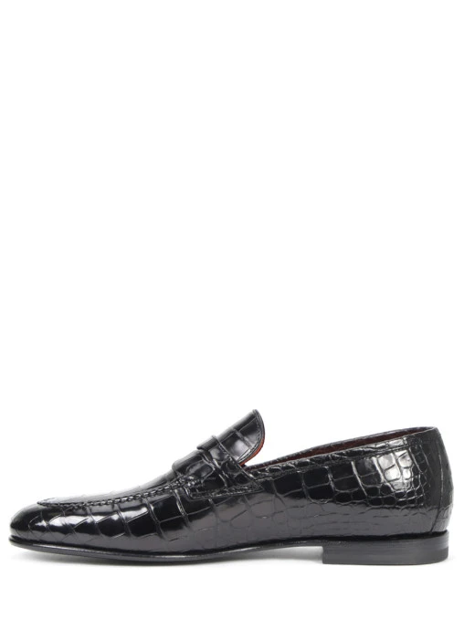 Лоферы из кожи крокодила SANTONI