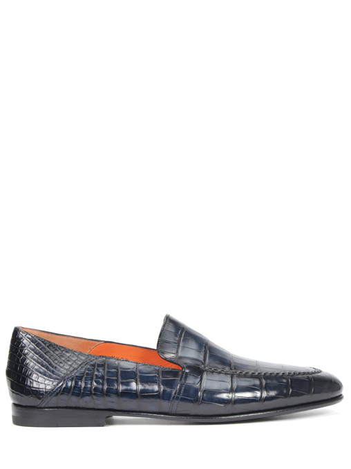 Лоферы из кожи крокодила SANTONI