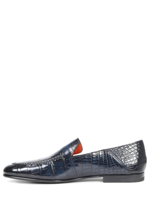 Лоферы из кожи крокодила SANTONI
