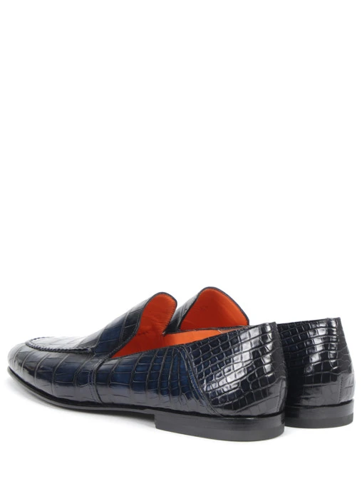 Лоферы из кожи крокодила SANTONI