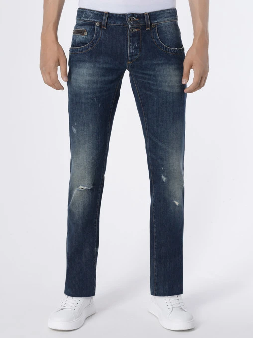 Джинсы Slim Fit хлопковые BIKKEMBERGS