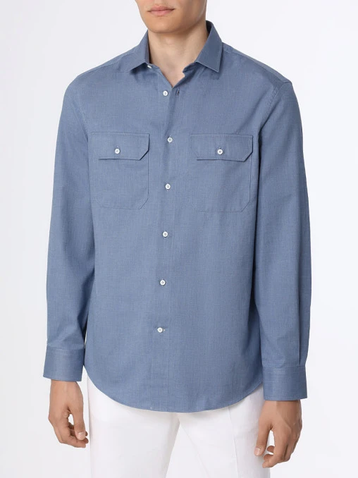 Рубашка Easy Fit хлопковая BRUNELLO CUCINELLI