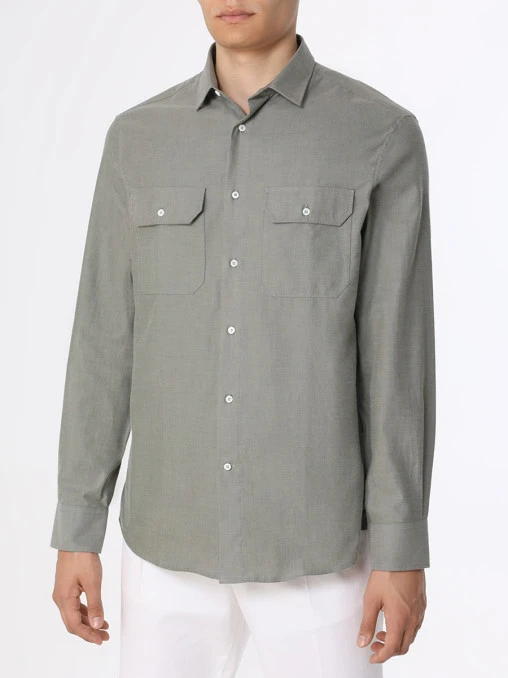Рубашка Easy Fit хлопковая BRUNELLO CUCINELLI