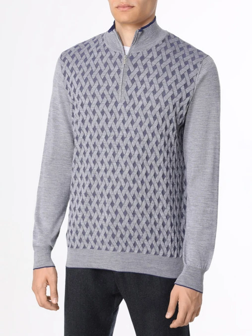 Джемпер из шерсти и шелка BERTOLO LUXURY MENSWEAR