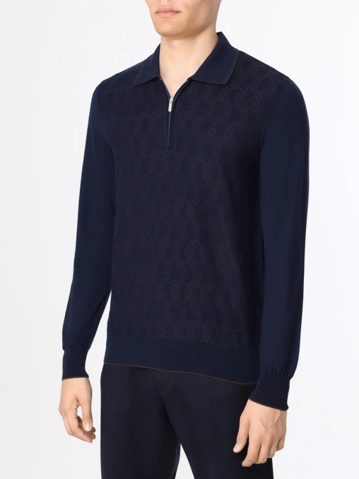 Поло из шерсти и шелка BERTOLO LUXURY MENSWEAR
