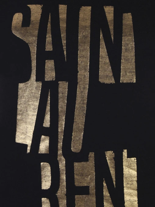 Футболка хлопковая с принтом SAINT LAURENT