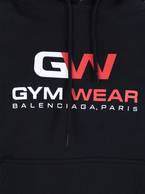 Худи хлопковое с принтом BALENCIAGA