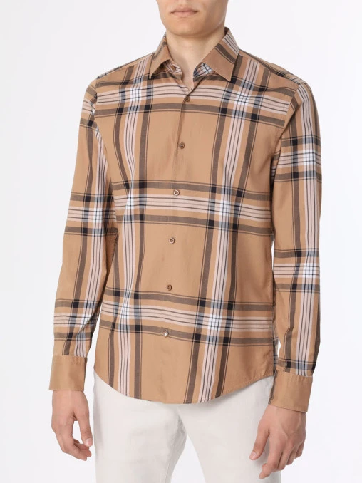 Рубашка Casual Fit из лиоцелла и хлопка BOSS