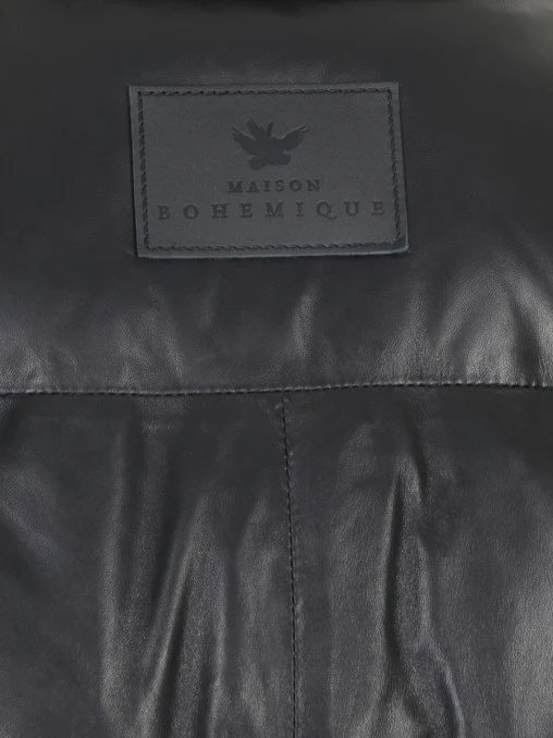 Пуховик кожаный MAISON BOHEMIQUE