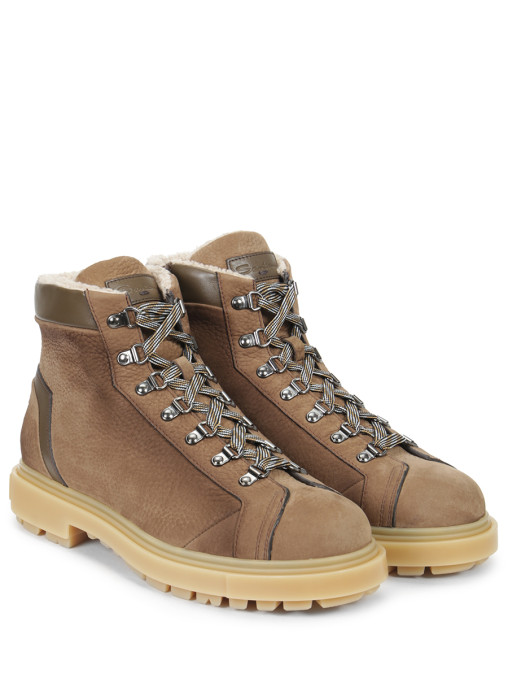 Ботинки из нубука на меху SANTONI